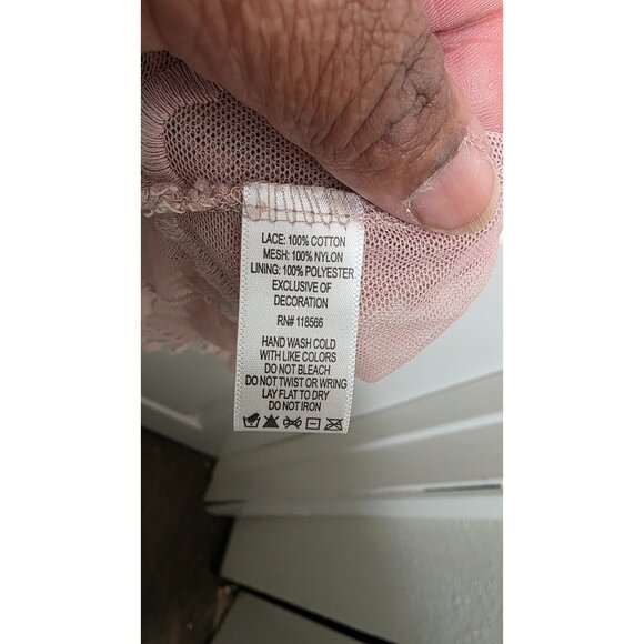 LaBellum Hillary Scott Pink Lace & Mesh Sleeveless Tunic Tank Top XL Womens - Picture 6 of 6